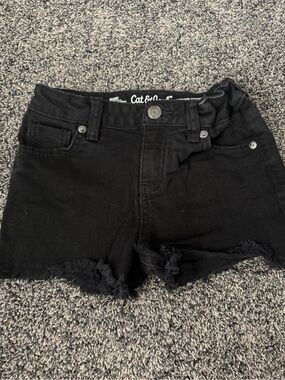 Cat & Jack Black Frayed Hem Kids Denim Shorts